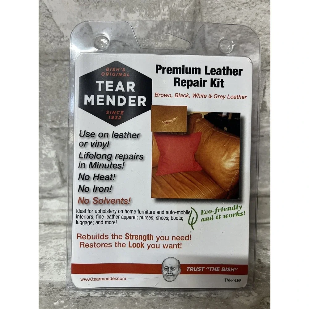 Tear Mender Premium‎ Leather Repair Kit with Patches and Color Refinish Compound